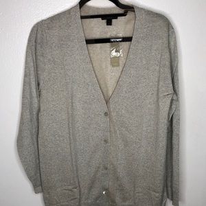 JCrew Merino Wool Cardigan with Tulle Hem